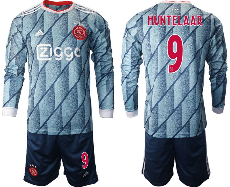 Men 2020-2021 club ajax away long sleeve #9 blue Soccer Jerseys